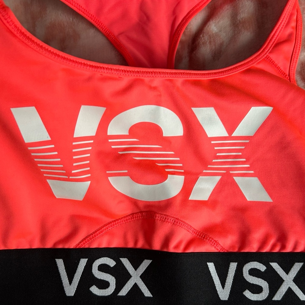 Victoria’s Secret Sport VSX Neon Orange Sports Bra Size Large - Picture 3 of 6